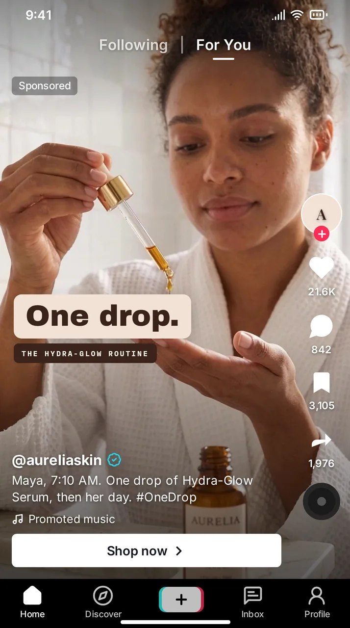 Aurelia Hydra-Glow Serum TikTok ad