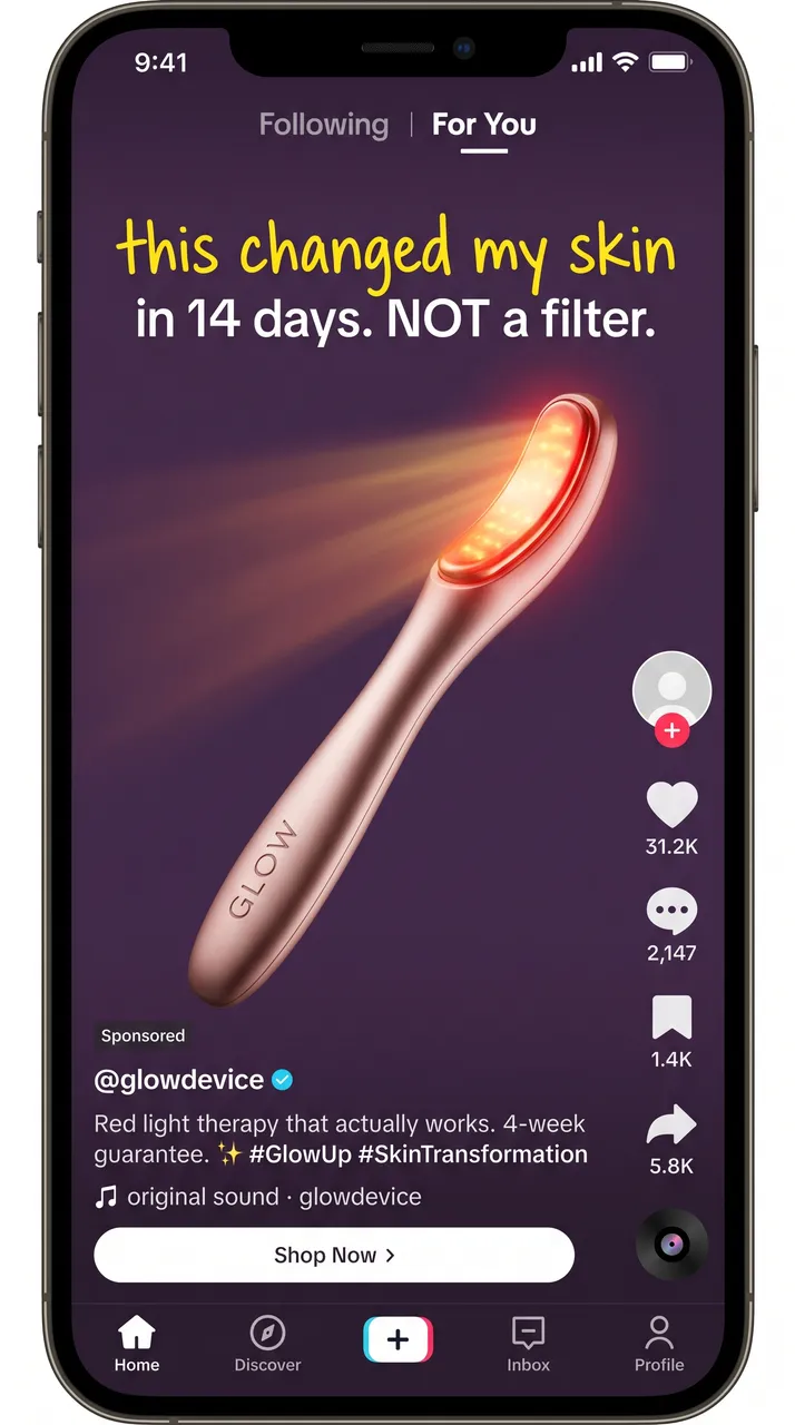 Glow LED wand TikTok ad