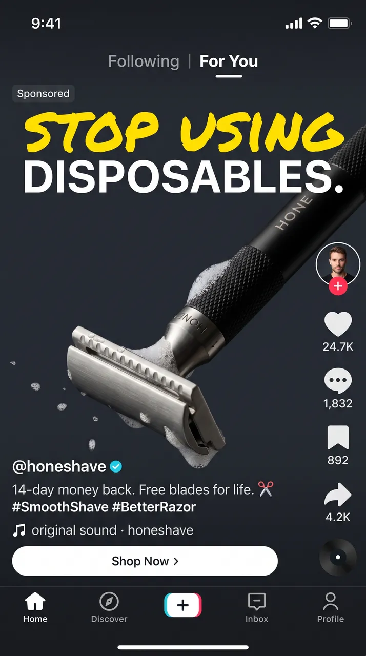 Hone razor TikTok ad