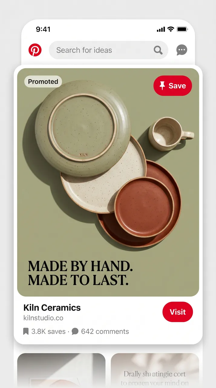 Kiln ceramics Pinterest ad