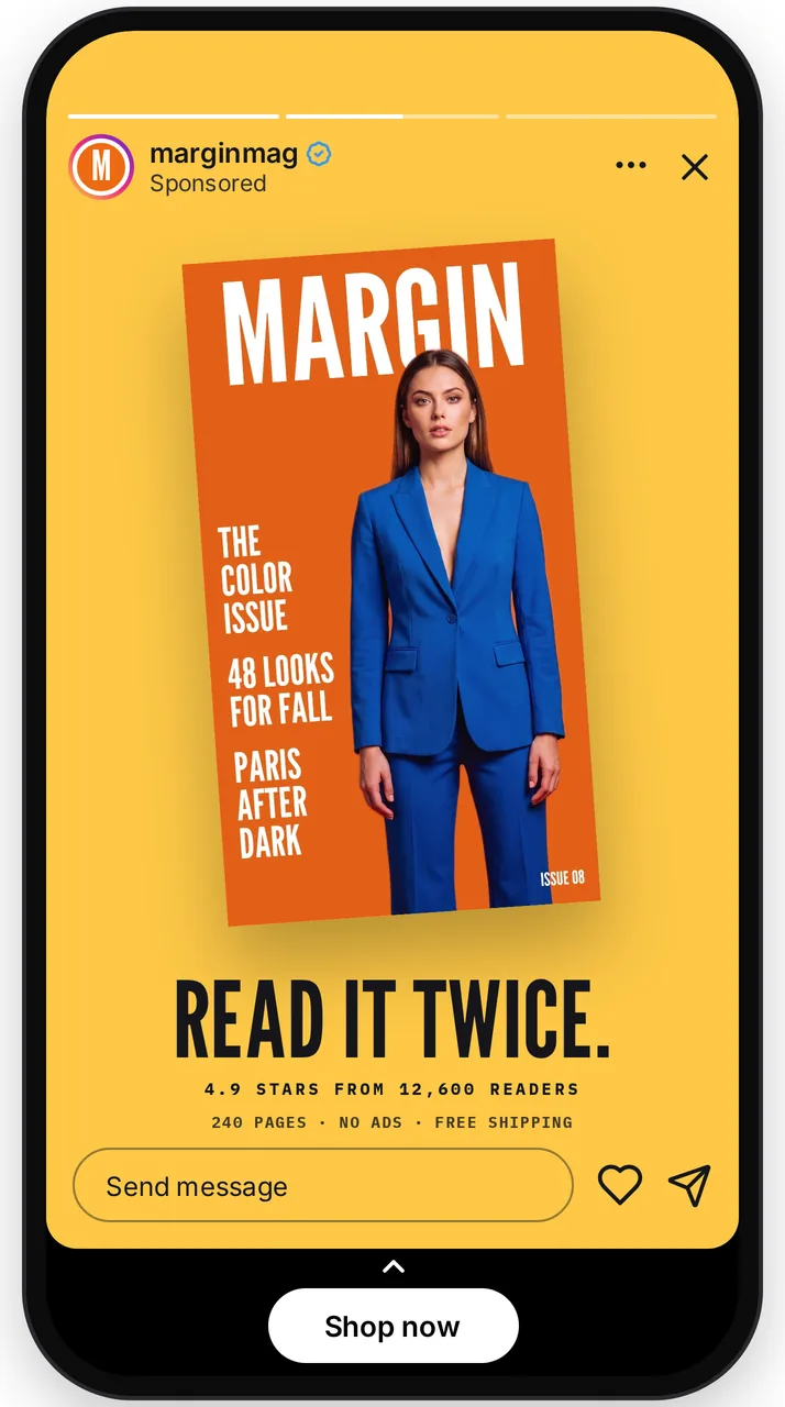 Margin Issue 08 Instagram Story ad